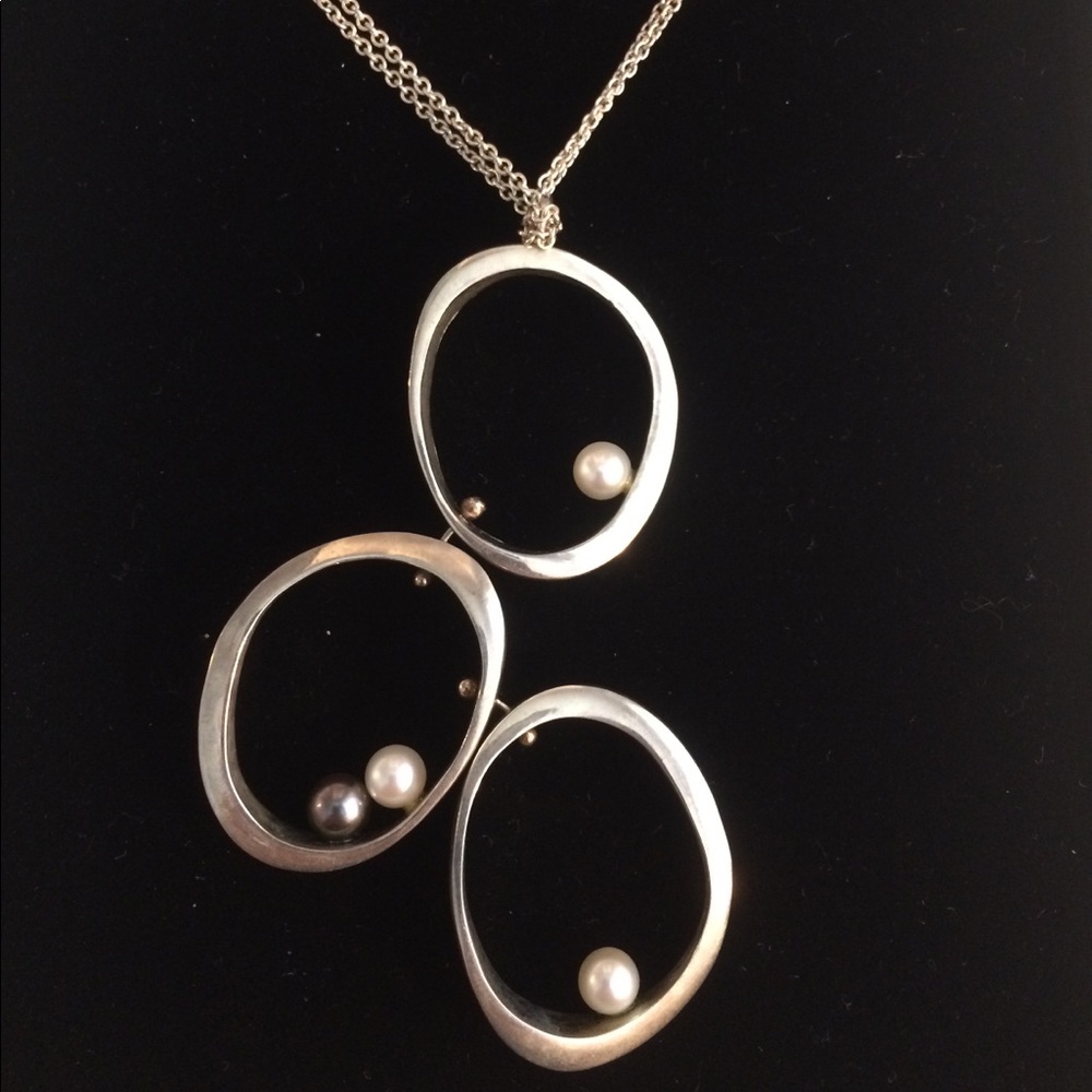 Silver and Pearl Necklace